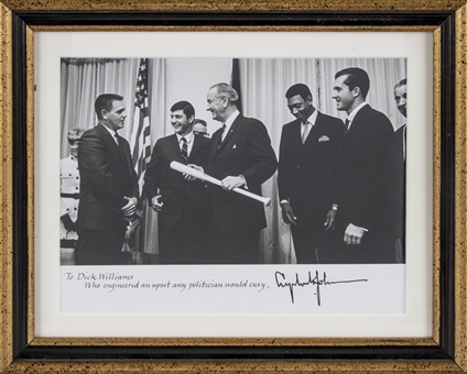 Lyndon B. Johnson Signed & Framed Photo Presented to Dick Williams (Beckett)